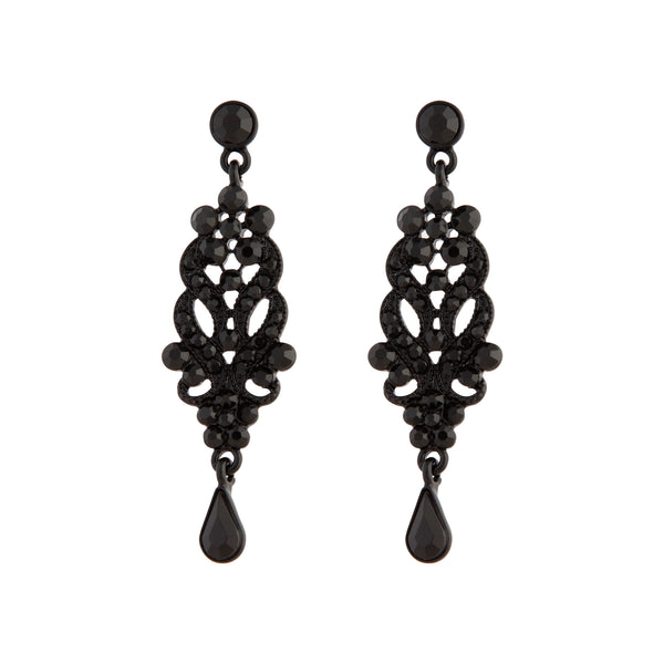 Black Jewel Drop Earrings