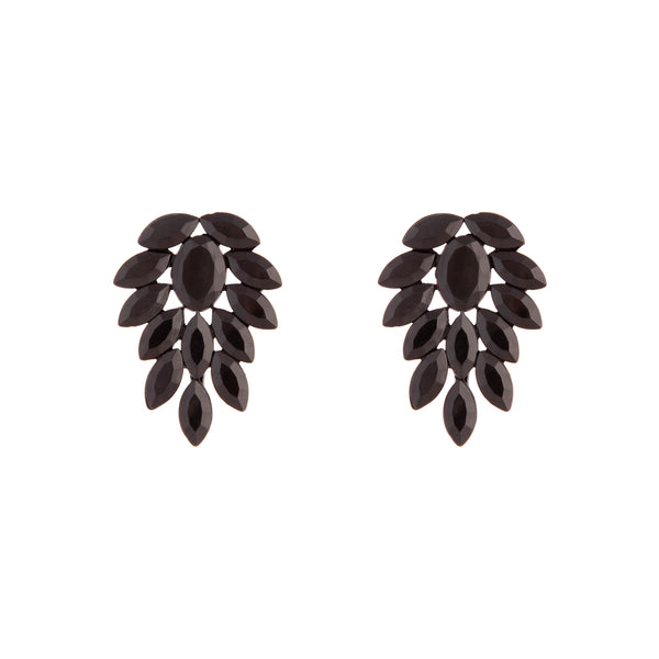 BLACK JEWELLED MARQUIS LEAD STUD Earrings