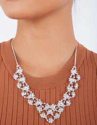 Silver Diamante V Shape Bib Necklace - link has visual effect only