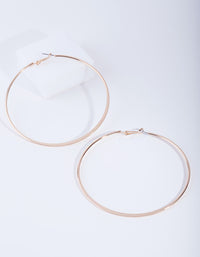 Gold Flat Edge Hoop 9cm Earring Pack - link has visual effect only