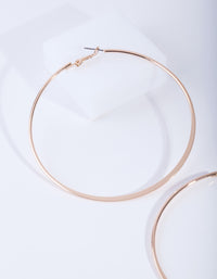 Gold Flat Edge Hoop 9cm Earring Pack - link has visual effect only