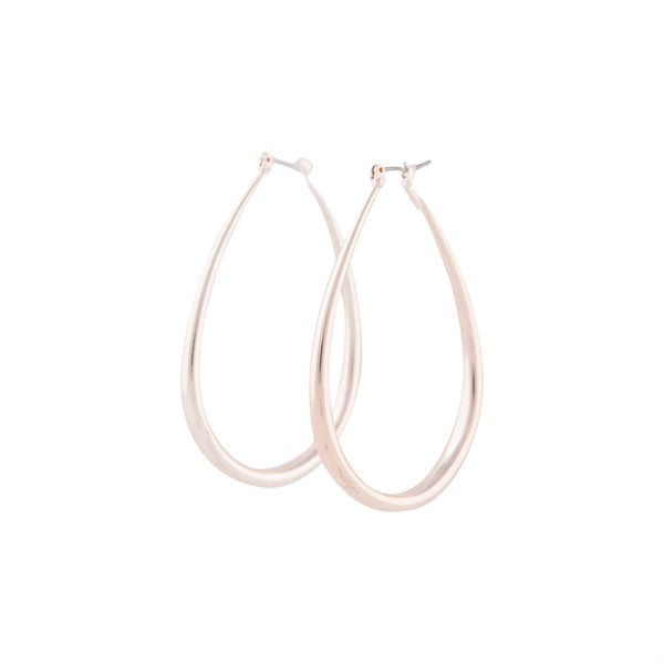 Rose Gold Rounded Teardrop Hoop