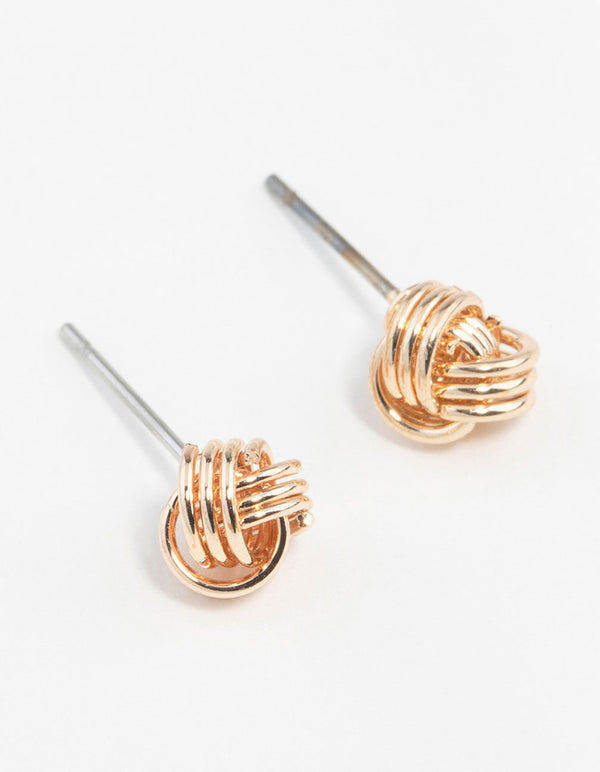 Gold Classic Mini Knot Earrings