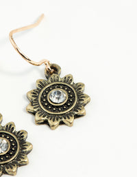 Gold Sun Drop Earrings - link has visual effect only