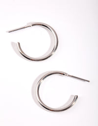 Silver Small Plain Hoop Earrings - link has visual effect only