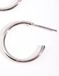 Silver Small Plain Hoop Earrings - link has visual effect only