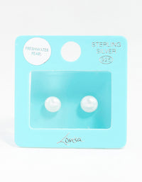 Sterling Silver Freshwater Pearl Stud Earrings - link has visual effect only