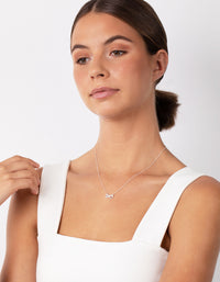 Sterling Silver Diamante Infinity Pendant Necklace - link has visual effect only