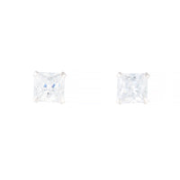 Sterling Silver Square Cubic Zirconia Stud - link has visual effect only