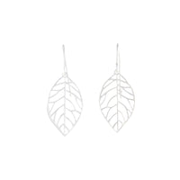 Sterling Silver Leaf Drop Earrings - link has visual effect only