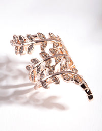 Rose Gold Crystal Leaf Wrap Ring - link has visual effect only