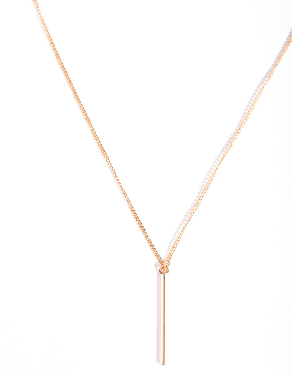 Gold Fine Pin Necklace