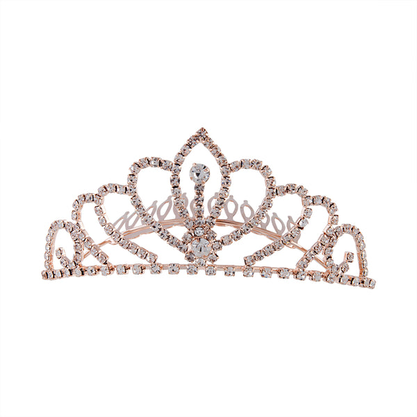 Rose Gold Crystal Diamante Tiara