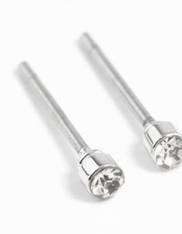 Silver Tiny Diamante Stud Earrings - link has visual effect only