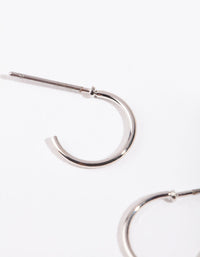 Rhodium Mini Hoop Earrings - link has visual effect only