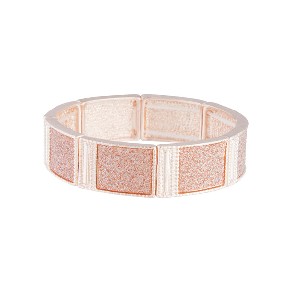 Rose Gold Stretch Glitter Square Stretch Bangle