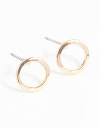 Gold Smooth Open Circle Stud Earrings - link has visual effect only