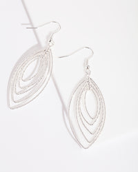 Silver Textured Marquise Drop Earrings - link has visual effect only