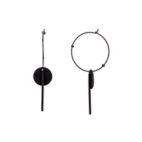 BLACK COATED METAL AND DISC HOOP Earrings - link has visual effect only