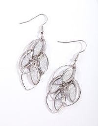 Silver Glitter Layered Earrings - link has visual effect only