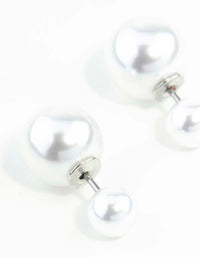 Pearl Ball Sandwich 8MM Stud Earrings - link has visual effect only