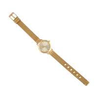 Gold Mesh Strap Watch - link has visual effect only