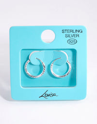 Sterling Silver 15mm Diamond Cut Hoop Earrings - link has visual effect only