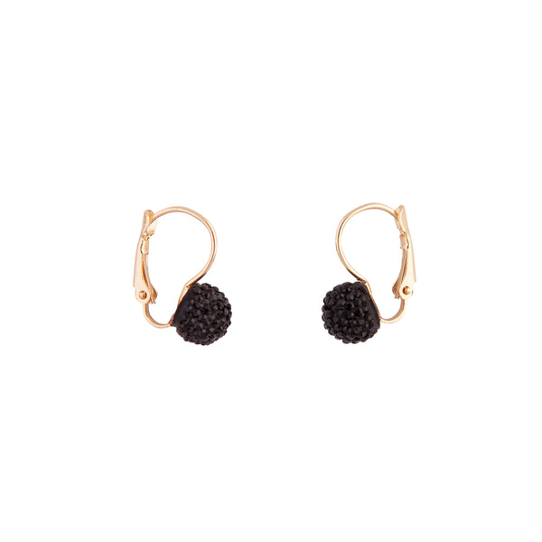 Gold Sparkle Ball Clip On Earrings