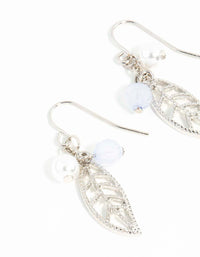 Rhodium Leaf Drop Earrings - link has visual effect only