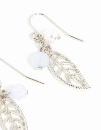 Rhodium Leaf Drop Earrings - link has visual effect only