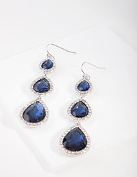 Rhodium Diamante Teardrop Earrings - link has visual effect only