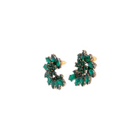 Green Faceted Gem Twist Flower Stud Earrings - link has visual effect only