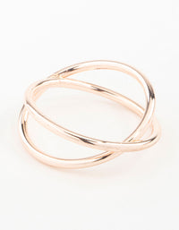 Rose Gold Cross Over Ring - link has visual effect only