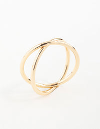 Gold Classic Crossover Ring - link has visual effect only