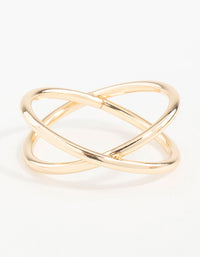 Gold Classic Crossover Ring - link has visual effect only