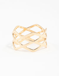 Gold Multi Cross Over Ring - link has visual effect only