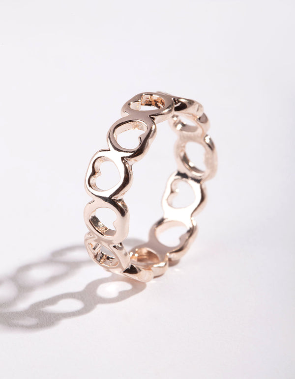 Rose Gold Heart Band Ring