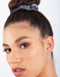 Grey Pink Black Velvet Scrunchie Pack - link has visual effect only