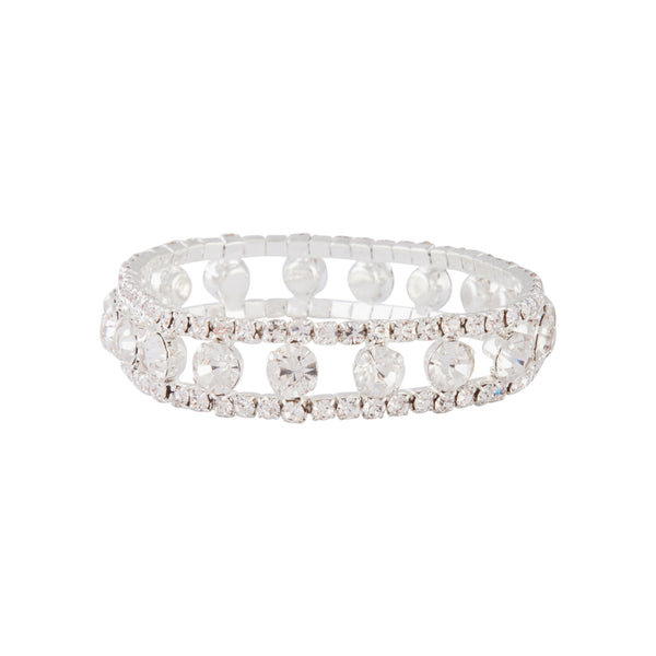 Silver Diamante Large Cup Chain Bracelet