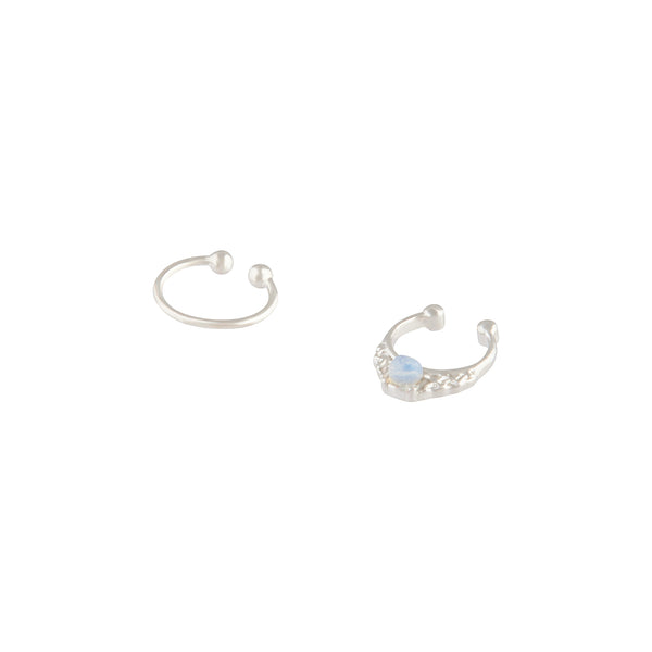 Silver Moonstone Faux Septum Pack