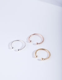 Mixed Metal Diamond Cut Septum Nose Ring Pack - link has visual effect only