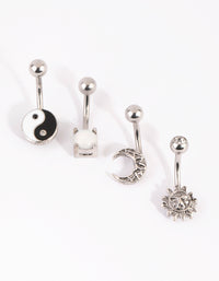 Surgical Steel Yin & Yang Belly Bar 4-Pack - link has visual effect only