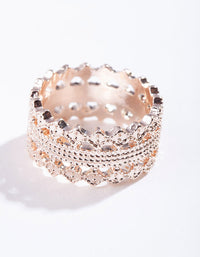 Rose Gold Lace Detail Ring - link has visual effect only