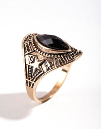 Antique Gold Star Jewel Ring - link has visual effect only