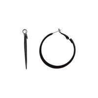 Black Flat Bottom Hoop Earrings - link has visual effect only