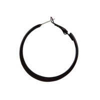 Black Flat Bottom Hoop Earrings - link has visual effect only