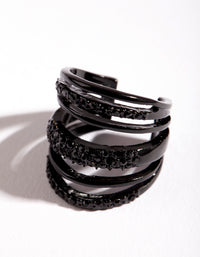 Coated Metal Six Band Diamante Ring - link has visual effect only