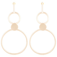 Gold Double Ring Stick Drop Earrings - link has visual effect only