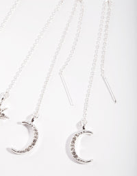 Silver Star Moon Drop Earring Pack - link has visual effect only