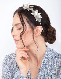 Silver Cluster Leaf Headband - link has visual effect only